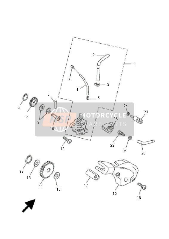 Yamaha DT50R-SM 2011 Oil Pump for a 2011 Yamaha DT50R-SM